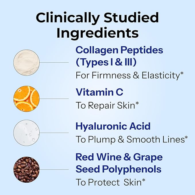 HUM Collagen Love Skin Supplement - Collagen Peptides w/Hyaluronic Acid & Vitamin C, Supports Firm Skin & Helps Minimize Signs of Aging - Supplements for Women and Men (90-Count)-VivaGrace Women