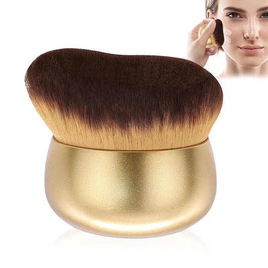 Extra Large Body Makeup Brush For Self Tanner,Leg Makeup &Bronzer Blend,75 mm Wide-headed Kabuki Brush Provides More Even& Pretty Application, Sunscreen Face&Back Makeup Brush,Wet&Dry Use-Matte (Gold)-VivaGrace Women
