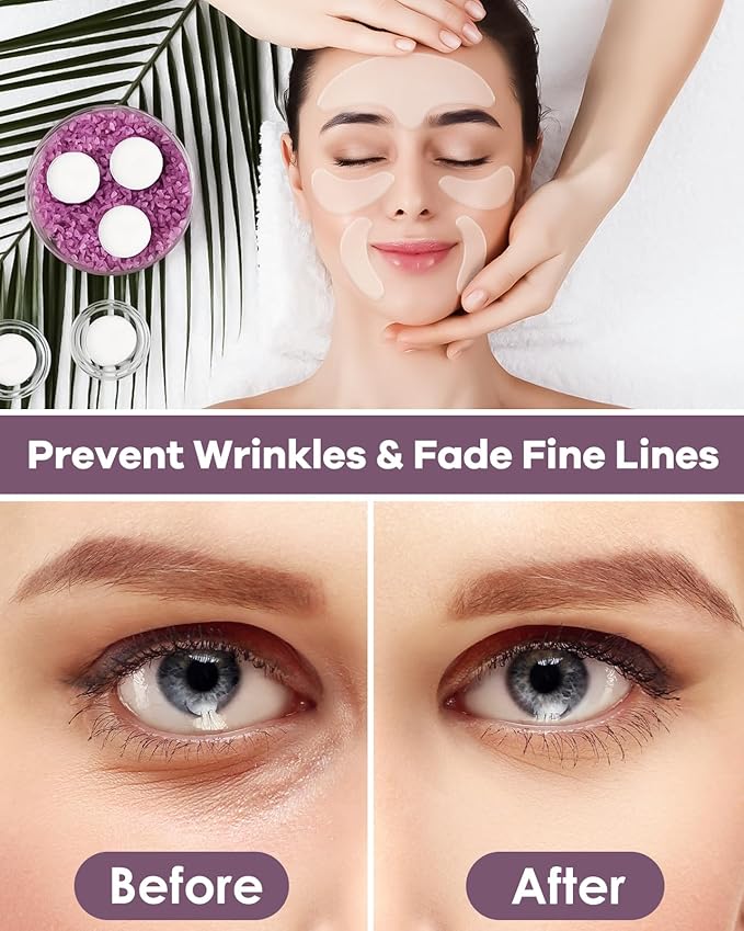 Reusable Anti-Wrinkle Patches Set, Reusable Silicone Patches Set, Forehead, Undereye and Smile Lines Repair-VivaGrace Women