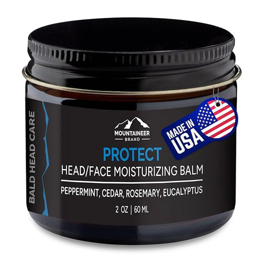 Mountaineer Brand All Natural Bald Head Moisturizer and After Shave Balm | Bald Head Care for Men | Non-Greasy Scalp and Face Lotion | Refreshing Natural Scent | Made in USA | Protect 2oz-VivaGrace Women