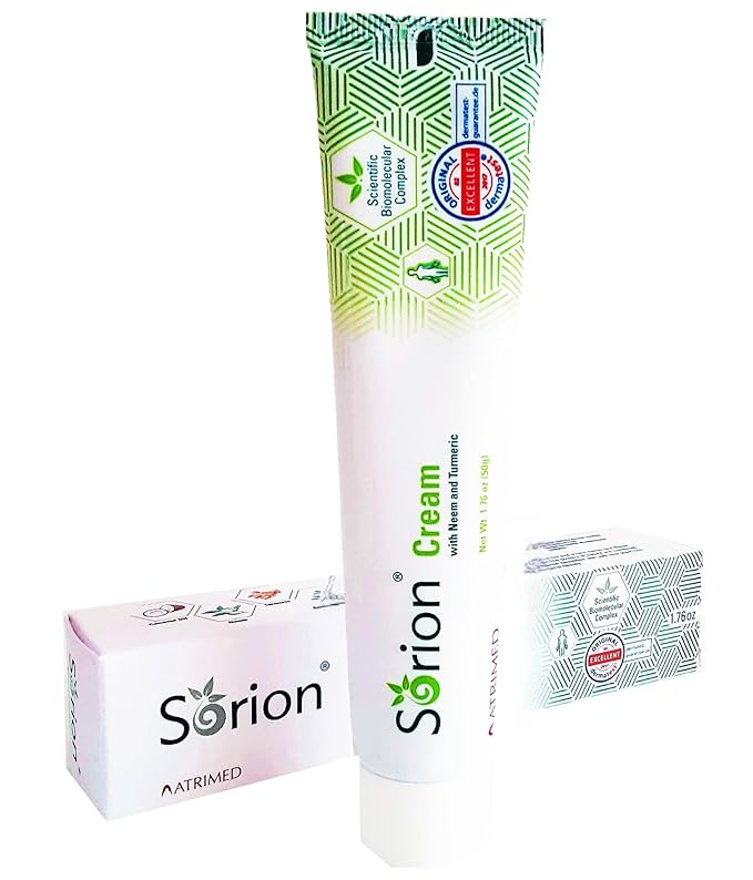 Sorion Cream - Herbal Moisturizer for Dry, Itchy, Flaky Skin with Coconut Oil, Neem, Turmeric and Pala Indigo Plant Skincare-VivaGrace Women