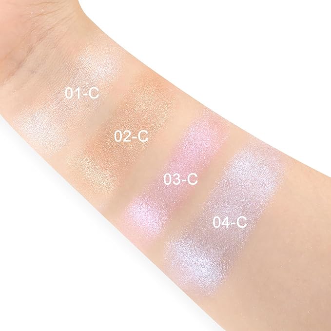 Boobeen Highlighter Makeup Palette, Long Lasting Glow Shimmer Illuminator Contour Powder for Face Radiant Glow-VivaGrace Women
