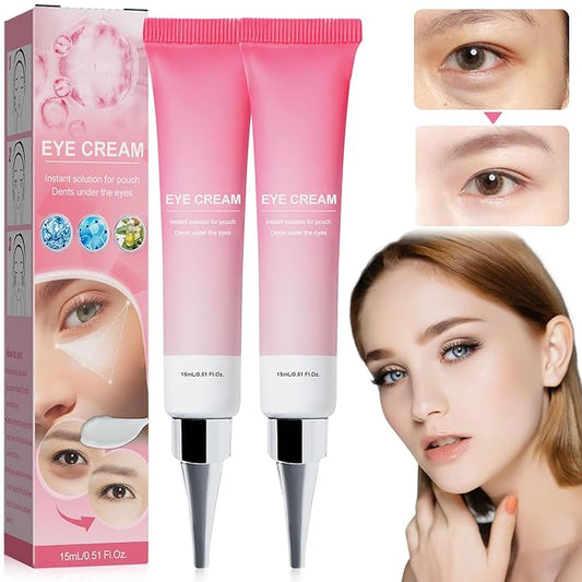 Instant Under Eye Cream, Ream For Eye Bags, Moisturizing Eye Cream, Anti-Wrinkle Eye, Brightening Eyes Tightener Cream, Helps To Instantly Reduce The Puffy Eye Look（2pcs）-VivaGrace Women