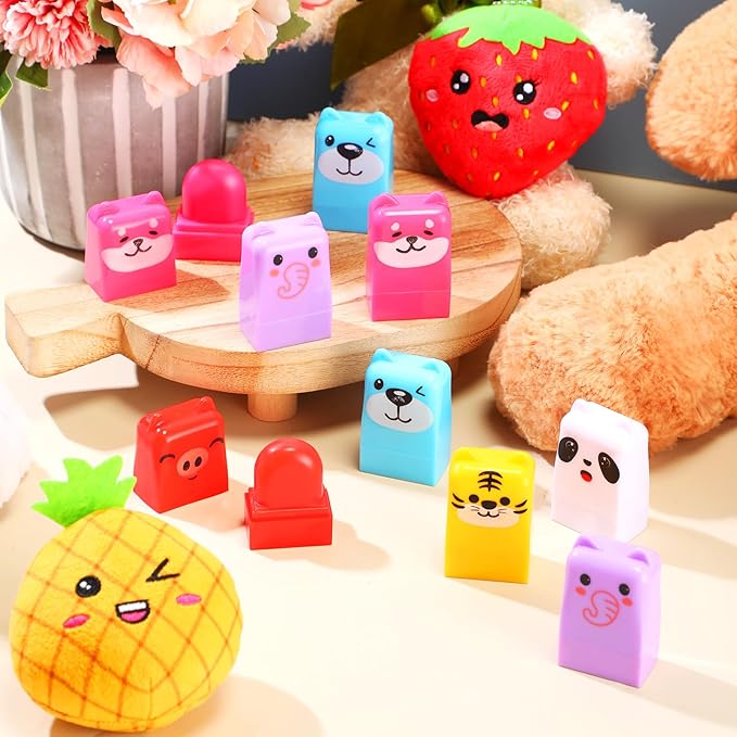 12 Pcs Farm Animals Birthday Lip Balm Gifts for Baby Shower Prizes Gift Baby Shower Favors Genger Reveal Gifts Zoo Theme Birthday Party Favors for Preschool Toddler Boy Girl Classroom Prizes-VivaGrace Women