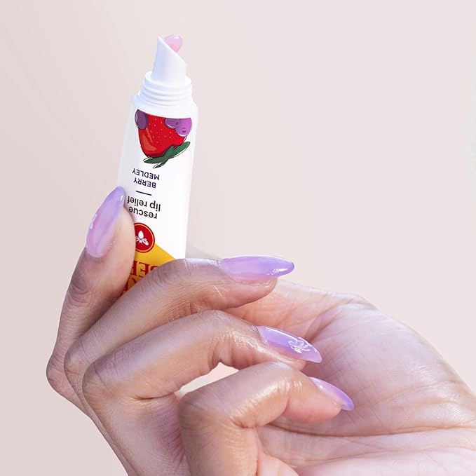 Burt's Bees Rescue Lip Relief, Watermelon & Berry Medley, Hydrating Lip Balm for Dry Cracked Lips, with Responsbily Sourced Beeswax and Shea Butter, 100% Natural Origin, 2 Pack, 0.35oz-VivaGrace Women