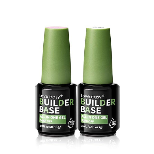 Salon-Grade Builder Gel（Milky White+ Mocha）- Hypoallergenic Strong Base Coat | Long-Lasting Adhesion (30+ Days) for Professional Nails Gift for Women