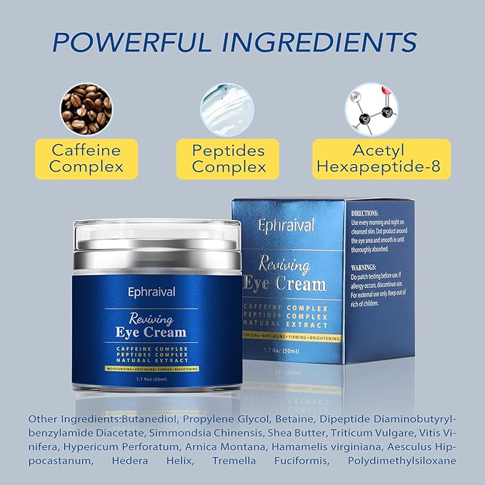 Men's Eye Cream, Eye Cream for Dark Circles and Puffiness, Anti-aging Caffeine Eye Cream for Men, Brightens, Reduces Puffiness, Dark Circles, and Fine Lines, Eye Treatment for Men Women-VivaGrace Women