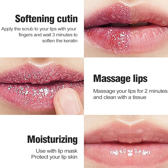 2 In 1 Lip Care Set - Lip Sleep Mask & Lip Scrub - Lip Wrinkles Improve - Cracked Lip Lipstick & Moisturizing Cream - Night Exfoliation Improve Dry and Peeling Lips - Suitable for All Skin Lip Primer-VivaGrace Women