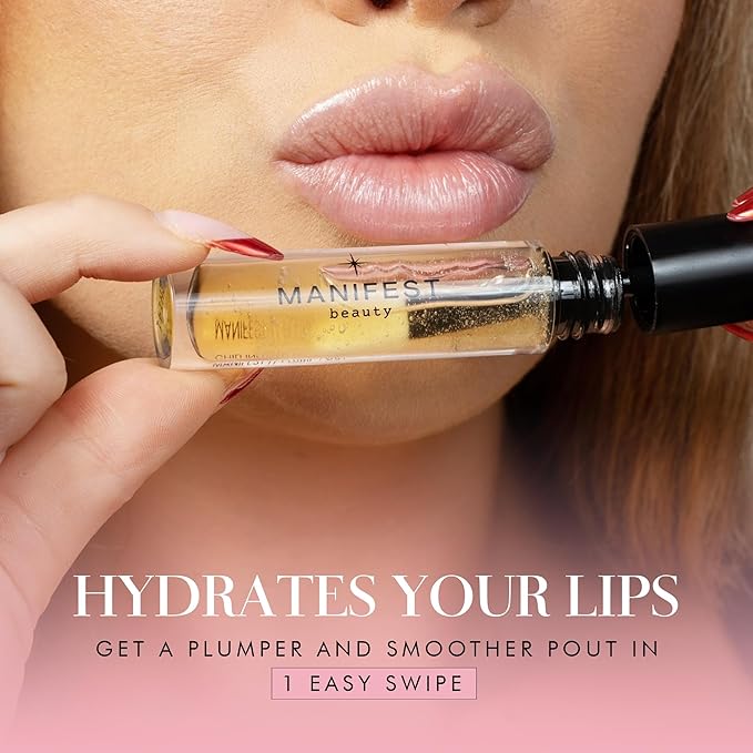 BIG POUT ENERGY Lip Plumper, Chili-Infused Lip Plumping Oil for Full and Smooth Lips, Lip Gloss Finish, With Easy Swipe XL Wand Applicator, Crystal Clear, 0.12 fl oz-VivaGrace Women