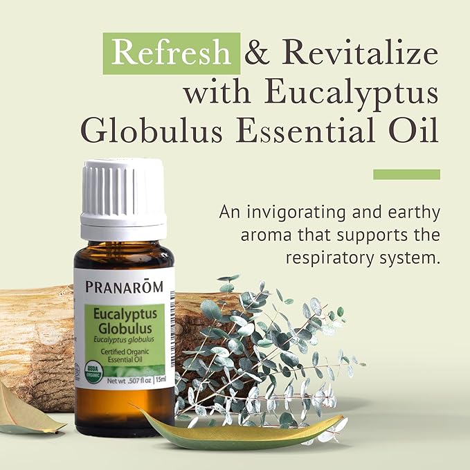 Pranarom USDA Certified Organic Eucalyptus Globulus Essential Oil (15ml), 100% Pure Undiluted Therapeutic Grade from Portugal for Aromatherapy, Diffuser, Topical Care, Relaxation-VivaGrace Women