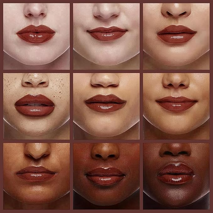 Hydrating Lip Glow Oil, Moisturizing Lip Glow Oil, Nourishing Glossy Transparent Lip Oil, Plumping Lip Oil, Lip Balm, Non-sticky Tinted Toot Lip Balm for Lip Care (BROWN) 0.2 OZ-VivaGrace Women
