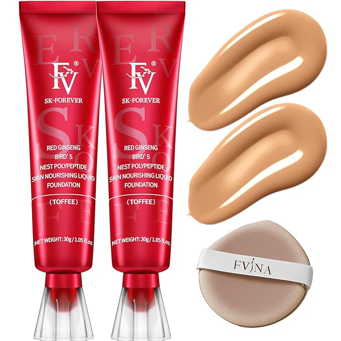 FV Waterproof Foundation, Lightweight & Medium Coverage Foundation with Matte Finish, Oil Control Long Lasting Liquid Foundation Makeup for Oily Normal Skin (Toffee)-VivaGrace Women