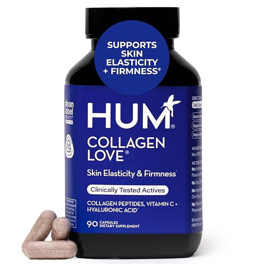 HUM Collagen Love Skin Supplement - Collagen Peptides w/Hyaluronic Acid & Vitamin C, Supports Firm Skin & Helps Minimize Signs of Aging - Supplements for Women and Men (90-Count)-VivaGrace Women