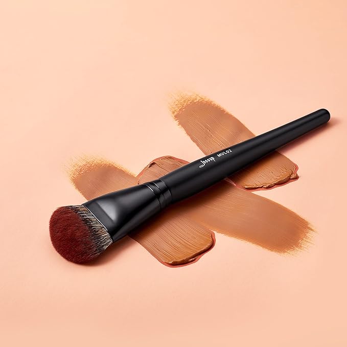 Jessup Large Face Makeup Brushes 5pcs, Premium Synthetic Foundation Powder Contour Blusher Highlighter Brush, Phantom Black T273-VivaGrace Women