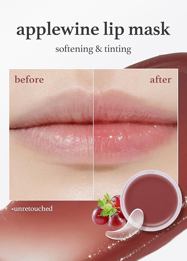 NOONI Applewine Korean Lip Tinting Butter | Natural Lip Balm with Wine Extract, Smoothing & Red Lip Mask, Exfoliator Balm for Dry Lips, Lip Treatment with Shea Butter and Vitamins, Vegan, 42 oz.-VivaGrace Women