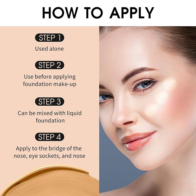 UCANBE Halo Glow Liquid Filter, Face Complexion Booster For Radiant Skin All Day Longwear, Soft-Focus Look Sodium Hyaluronate Vegan & Cruelty-Free - 0.91OZ Champagne Glow-VivaGrace Women