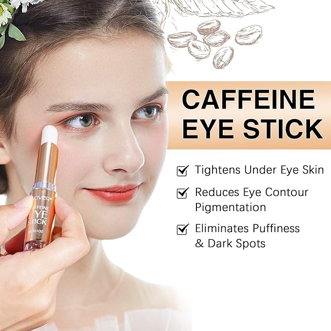 Caffeine Eye Stick, Eye Cream for Dark Circles and Puffiness, Ordinary Collagen Eye Serum Anti Aging,Bags Under Eyes Treatment for Women Men Eye Care(#2-Coffine Eye Stick)-VivaGrace Women