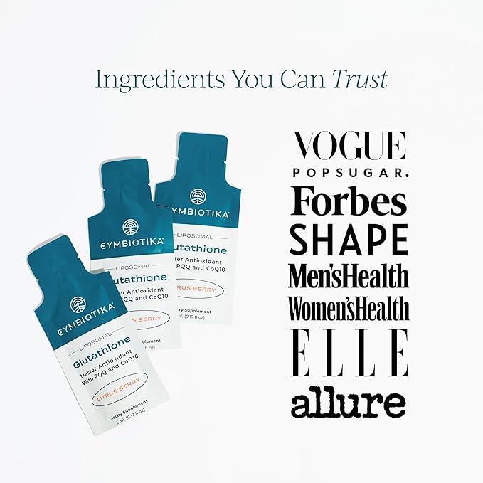 CYMBIOTIKA Liposomal Glutathione Supplement – PQQ, CoQ10 & Antioxidants for Detox, Brain, Energy, Immune Support – Advanced Absorption for Cellular Health & Longevity, Citrus Berry, 2 Month Supply-VivaGrace Women