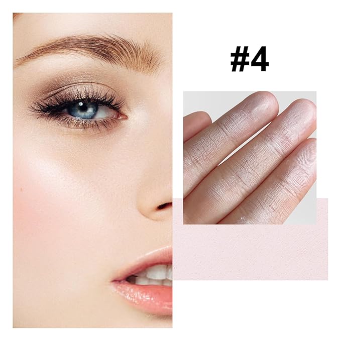White Face Highlighter Makeup Palette, Matte Highlighters Makeup Powder, Illuminator Highlighter Powder for Cheeks, Collarbone the Nose, Long-lasting Natural Shiny 04#White-VivaGrace Women