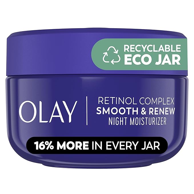 Olay Retinol Face Moisturizer, Smooth & Renew Cream for Women, Fragrance-Free - Anti-Aging, Anti-Wrinkle, Smooth Fine Lines, Tightening, Brightening - Recyclable Sustainable Eco Jar, Non-Greasy, 2 Oz-VivaGrace Women