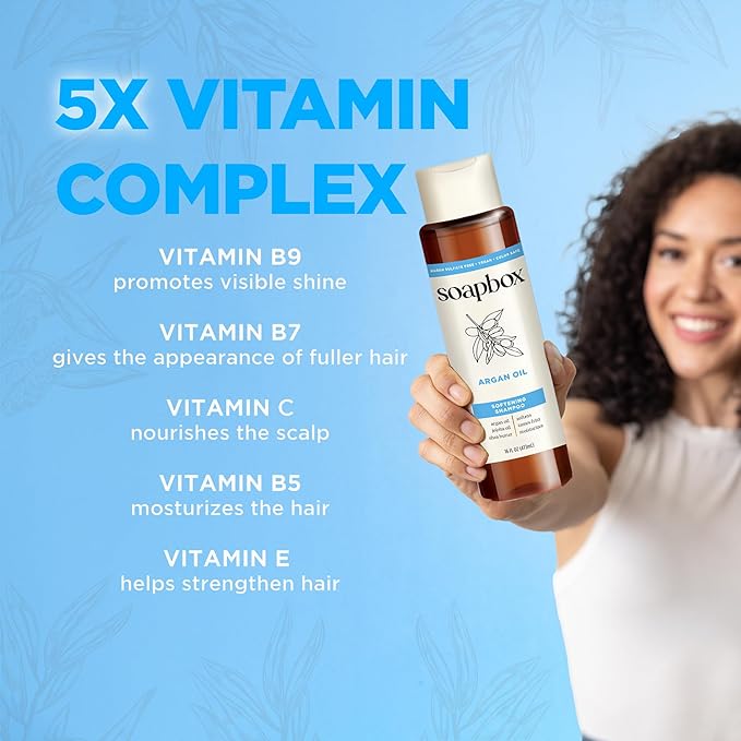 Soapbox Argan Shampoo & Conditioner Set, Volumizing, Vegan, Color Safe, Harsh Sulfate & Silicone Free, 1 Liter Each (Pack of 2)-VivaGrace Women