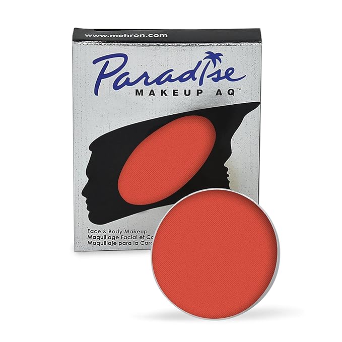 Mehron Makeup Paradise Makeup AQ Refill Size | Stage & Screen, Face & Body Painting, Beauty, Cosplay, and Halloween | Water Activated Face Paint, Body Paint, Cosplay Makeup .25 oz (7 ml) (CORAL)-VivaGrace Women