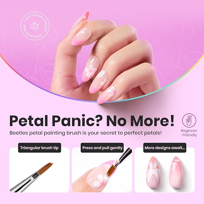 Beetles Nail Art Brushes, 6pcs Nail Art Tool Set, Nail Double-headed Dotting Tools, Striping Nail Art Brushes for Long/Short Lines, Nail Drawing Pen with Nail Brush Holder&Palette For Nail Design-VivaGrace Women