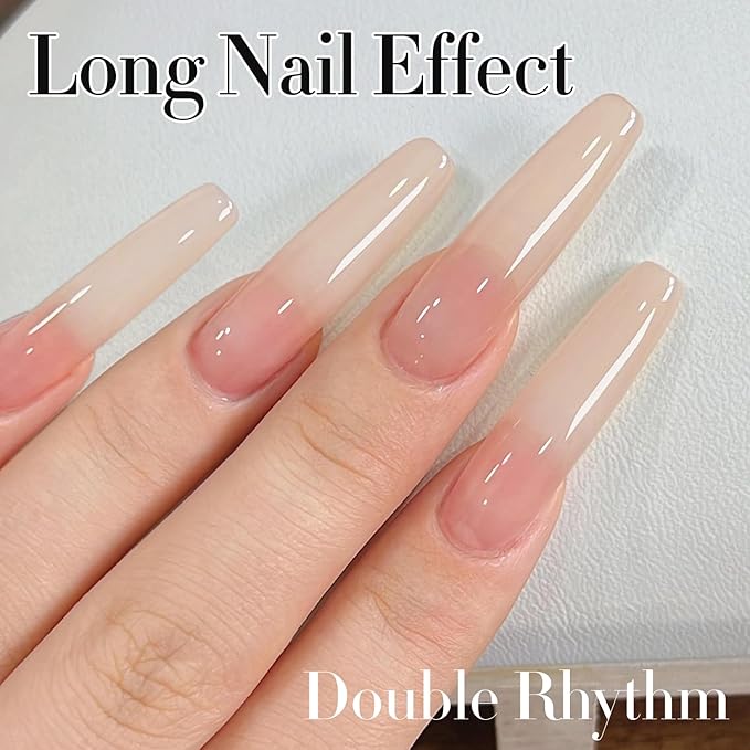 Double Rhythm 0.5Oz Translucent Gel Polish Sheer Neutral Natural Light Milky Same Color Same Bottle 15ML Jelly Gel Polish Art DIY at Home (Milky Nude-A1358)-VivaGrace Women
