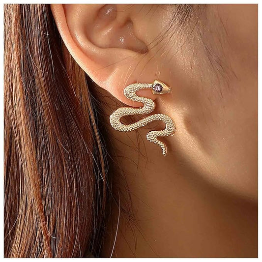 Vintage Snake Stud Earrings Gold Snake Drop Earrings Gothic Serpent Earrings Punk Viper Cobra Earrings Jewelry for Women and Girls-VivaGrace Women