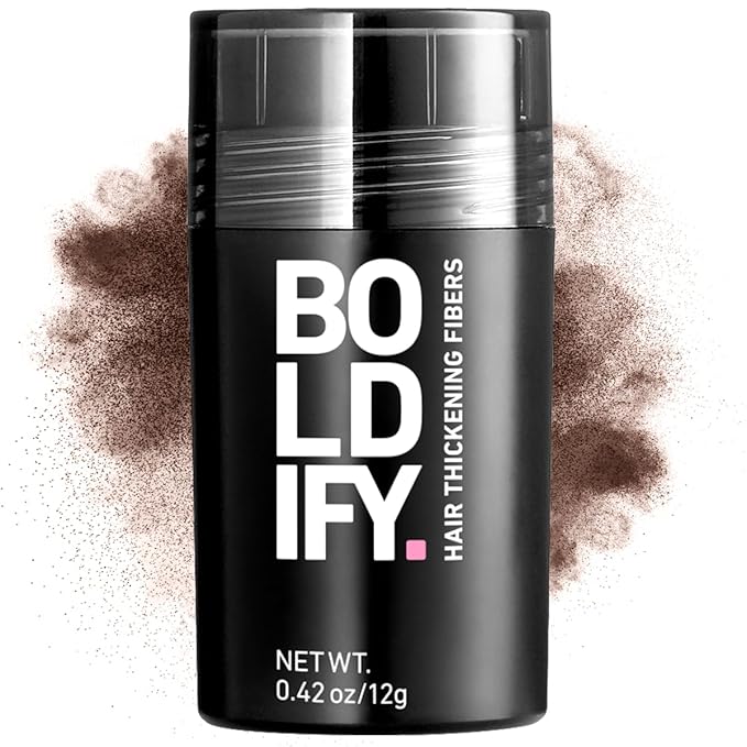 BOLDIFY Hair Fibers (12g) - Fill In Thinning and Fine Hair for an Instantly Fuller, Thicker Look - 14 Shades for Women & Men - Hazel Brown-VivaGrace Women