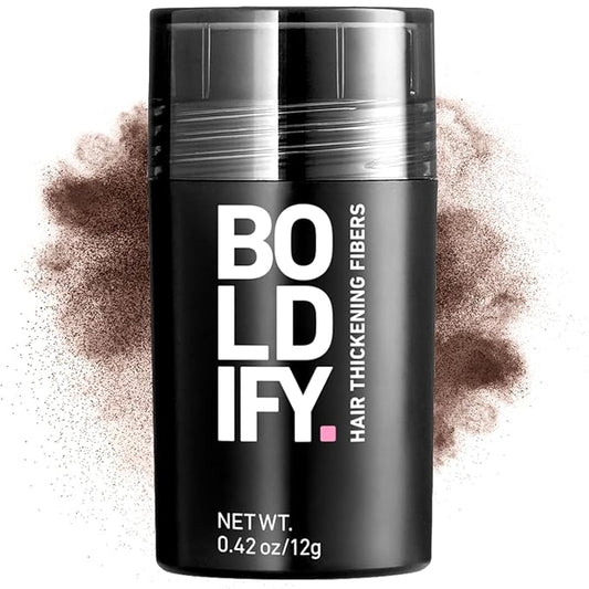 BOLDIFY Hair Fibers (12g) - Fill In Thinning and Fine Hair for an Instantly Fuller, Thicker Look - 14 Shades for Women & Men - Hazel Brown-VivaGrace Women