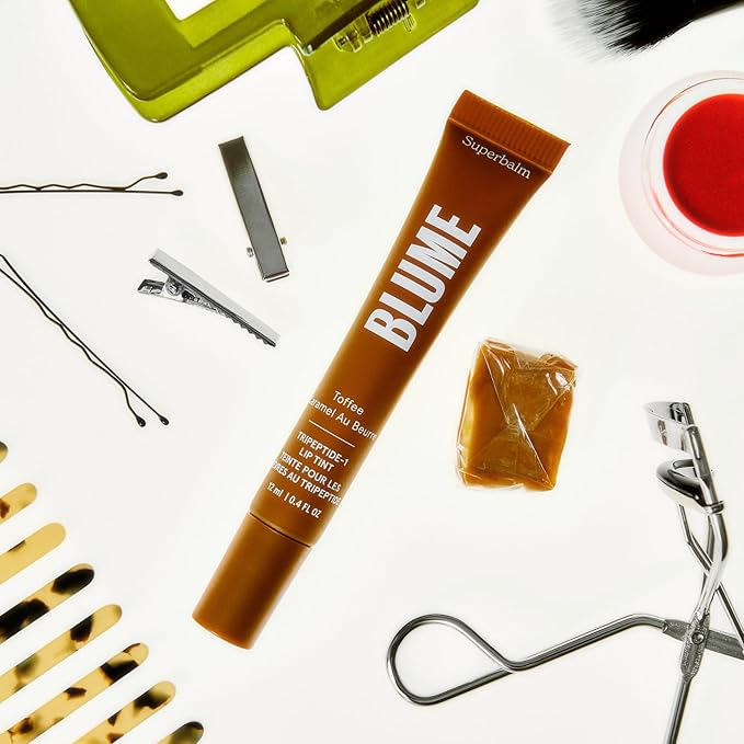 Blume Superbalm Duo - Tri-Peptide Vanilla Lip Balm (0.4 Fl Oz) + Tri-Peptide Toffee Soft Brown Tinted Lip Balm (0.4 Fl Oz) - Deep Hydration & Lip Plumping Set-VivaGrace Women