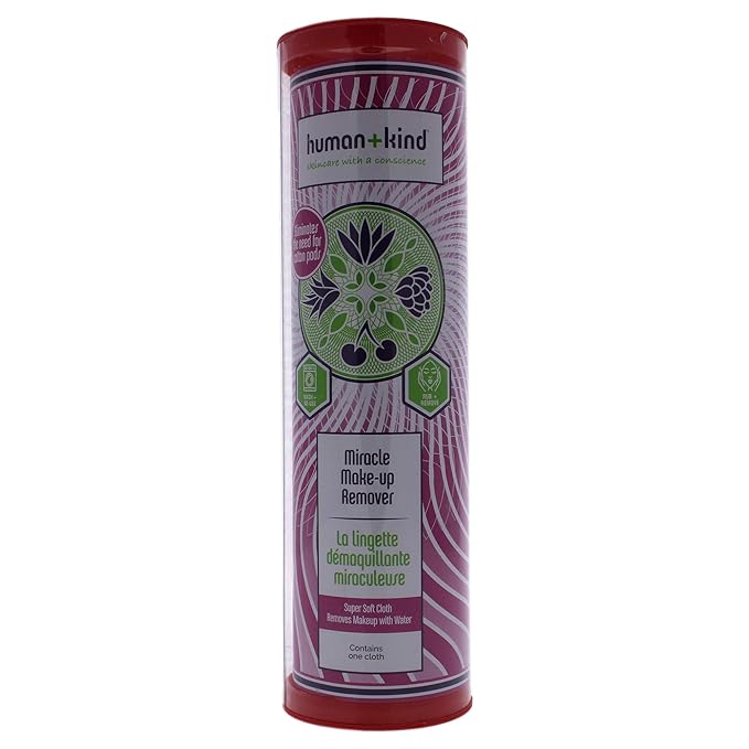 Human+Kind Miracle Makeup Remover - Super Soft, Washable Makeup Cleanser Towel and Skin Exfoliator - Sustainable Alternative to Disposable Makeup Wipes - Lasts Up To 1,000 Washes - 1 pc