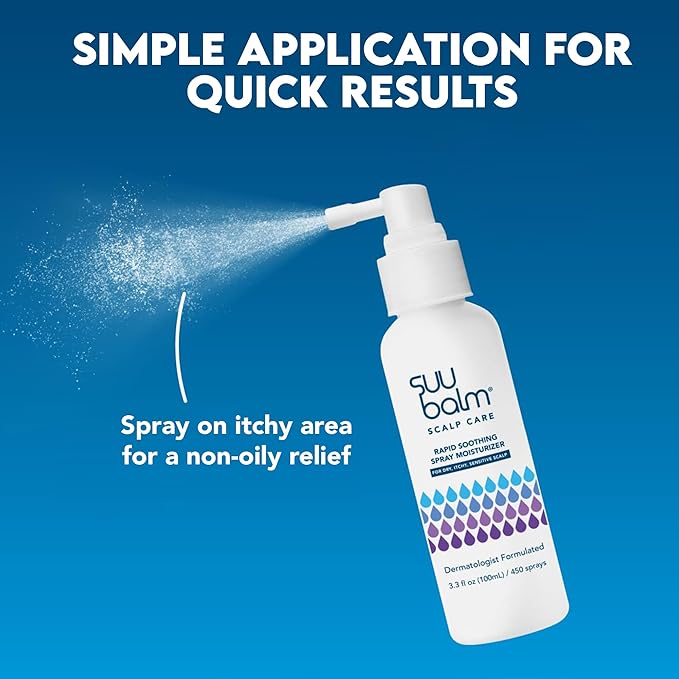 Rapid Itch Relief Anti-Dandruff Scalp Spray Moisturizer, Dry Scalp Spray, Cooling Itchy Scalp Treatment for Flaky Sensitive & Psoriasis, Derm-Formulated. Menthol & 5 Ceramides, 1.35 fl oz-VivaGrace Women