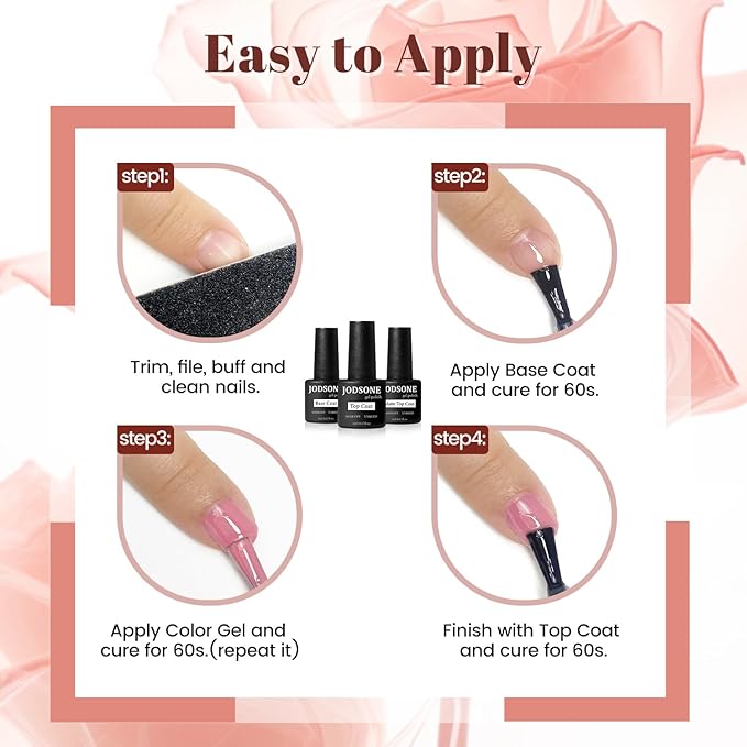 JODSONE 23 PCS Gel Nail Polish Set with Base Glossy and Matte Top Coat Multicolored Gel Nail Long Lasting Suitable for All Seasons-VivaGrace Women