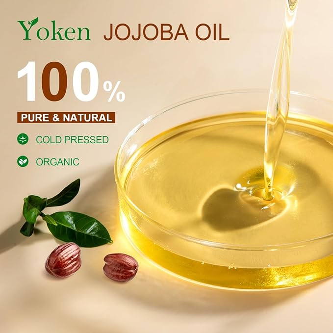 Yoken 1 Gallon Jojoba Oil EWG Verified - 100% Pure Jojoba Oils Bulk Cold Pressed Unrefined Hexane Free Virgin Golden jojoba Carrier Oil for Hair Skin Massage DIY Natural Body Moisturizer-VivaGrace Women