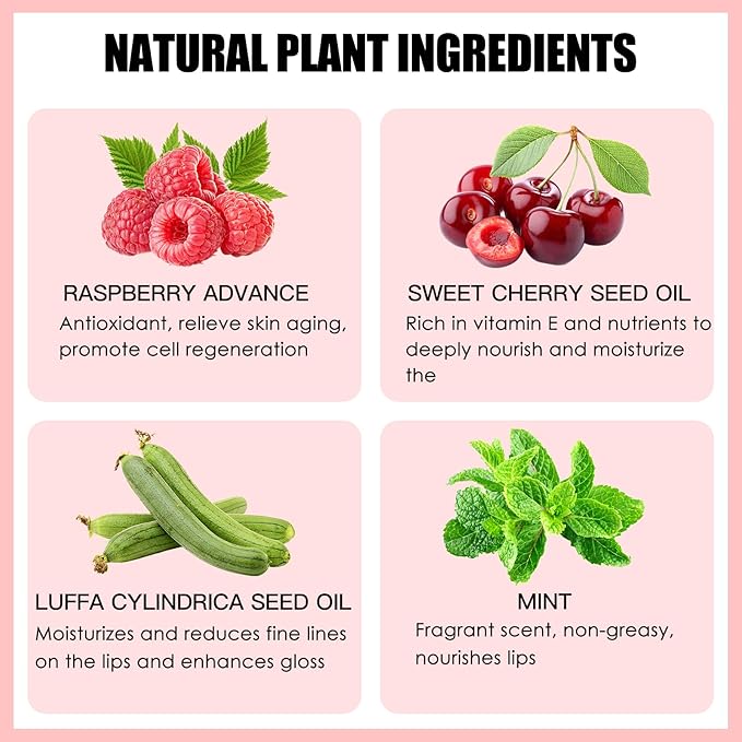 3PCS Lip Oil Set, Hydrating Lip Glow Oil Lip Plumper Gloss, Tinted Lip Oils Transparent Long Lasting Non-sticky Lip Gloss, Plumping Lip Gloss Lip Care Kit (Pink & Rosewood & Cherry)-VivaGrace Women