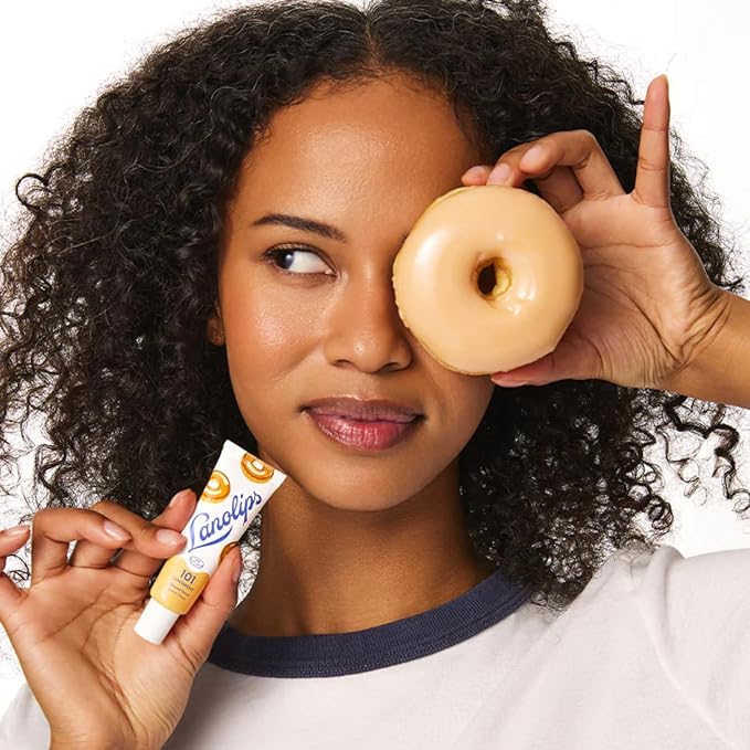 Lanolips 101 Delicious Glazed Donut - Lip Balm with Vitamin E Oil and Lanolin for Lip Hydration - Naturally Flavored Lanolin Lip Balm for Very Dry Lips - Dermatologist Tested (.35 Oz)-VivaGrace Women
