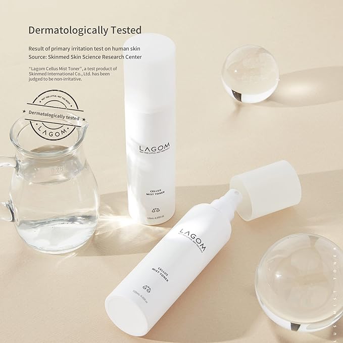 LAGOM Cellus Mist Toner Natural Moisturizing Spray, pH Balance, Subacid, Alcohol-Free, Zero-Irritation, Fragrance-Free, Facial Serum 4.05 Fl Oz-VivaGrace Women