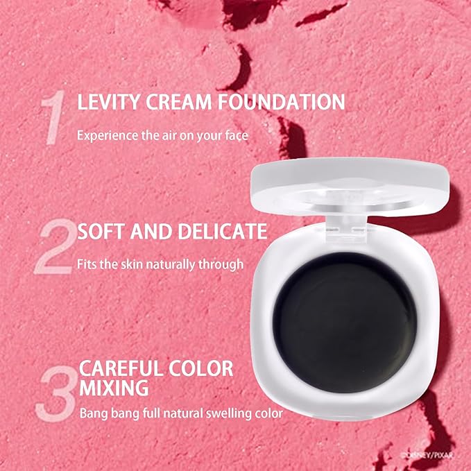 Color Changing Blush,3-in-1 Warm Change Blush,Pink Cream Blush,Transparent Crystal Color Changing Magic Gel,Blush PH Temperature Changing Long Lasting Blendable Natural Finish for All Skin Tone(02)-VivaGrace Women
