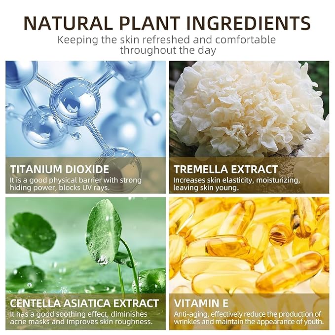 Air Cushion CC Cream Mushroom Head Foundation - Moisturizing BB Cream Makeup Long Lasting Matte Conceale, Oil Control Waterproof Makeup Base Primer (Beige, 1 PCS)-VivaGrace Women