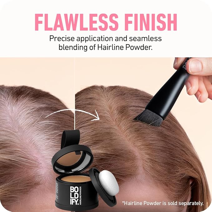 BOLDIFY Four Ended Hairline Powder Brush - Precision Hair Makeup Brush Set with Sponge Tip for Seamless Blending - Ideal as a Hair Concealer/Contour, Root Touch Up-VivaGrace Women