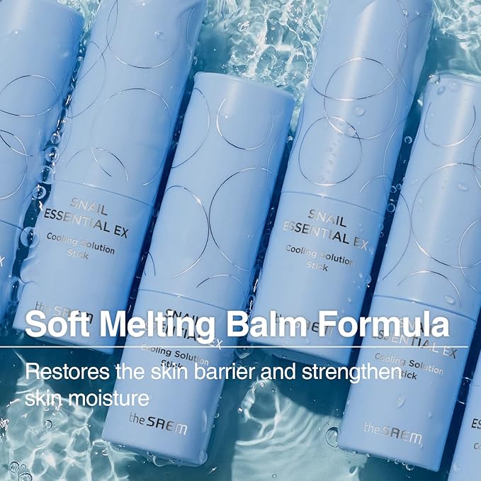 THESAEM Snail Essential EX Cooling Solution Stick Balm – Under Eye Depuffing & Soothing – Face & Eye Serum Treatment – With Snail Collagen & Aquaxyl for Moist Glow, 0.38oz.-VivaGrace Women