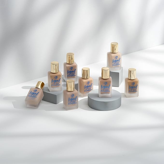 W7 Legend Foundation - Creamy Liquid Foundation for Poreless, Semi-Matte Medium Coverage - 28ml (Sand Beige)-VivaGrace Women