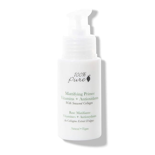 100% PURE Mattifying Face Primer Plumping Makeup Base & Moisturizer with Anti-Aging Seaweed Collagen - Long-Lasting Matte Pore Diminishing Cosmetics Prep, Flawless Smooth Skin Hydration - 1 oz-VivaGrace Women