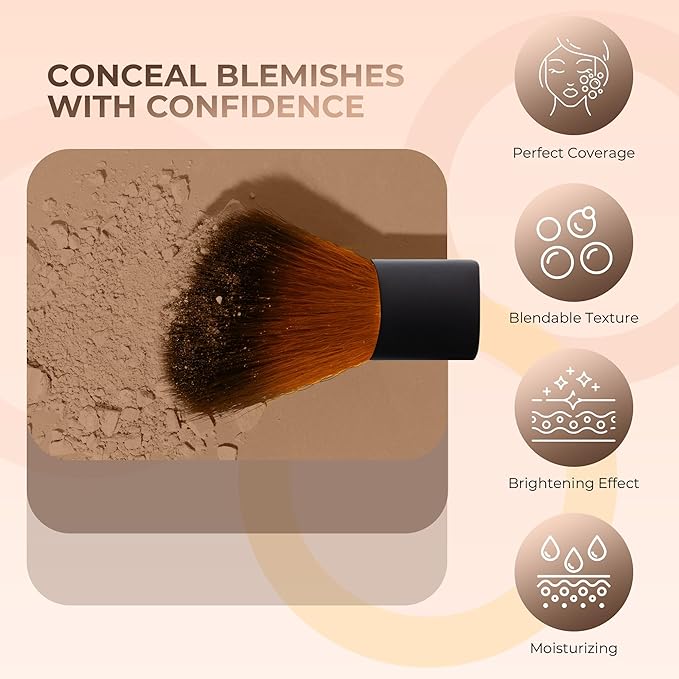 Foundation Powder Refill (EBONY) (1 Ounce Bag) By Sweet Face Minerals, Lightweight Mineral Loose Makeup Powder with SPF 20, Full Coverage Flawless Finish, Talc-free, Cruelty-Free, Refillable Pouch-VivaGrace Women