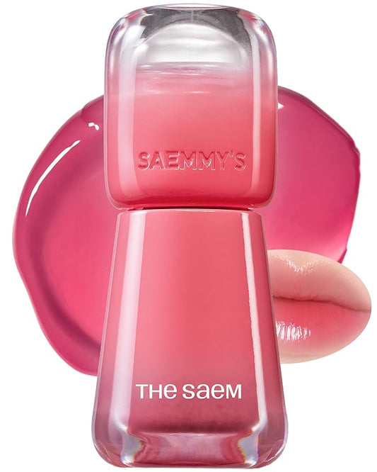 THESAEM Saemmy's Ade Shot Tint - Korean Lip Titnt, Water Gel Lip Stain with Plump Glowy Moisturizing Finish, Buildable Radiant Gloss, Long-Lasting Comfort, 0.1 fl.oz. (03 Lychee Chamomile)-VivaGrace Women