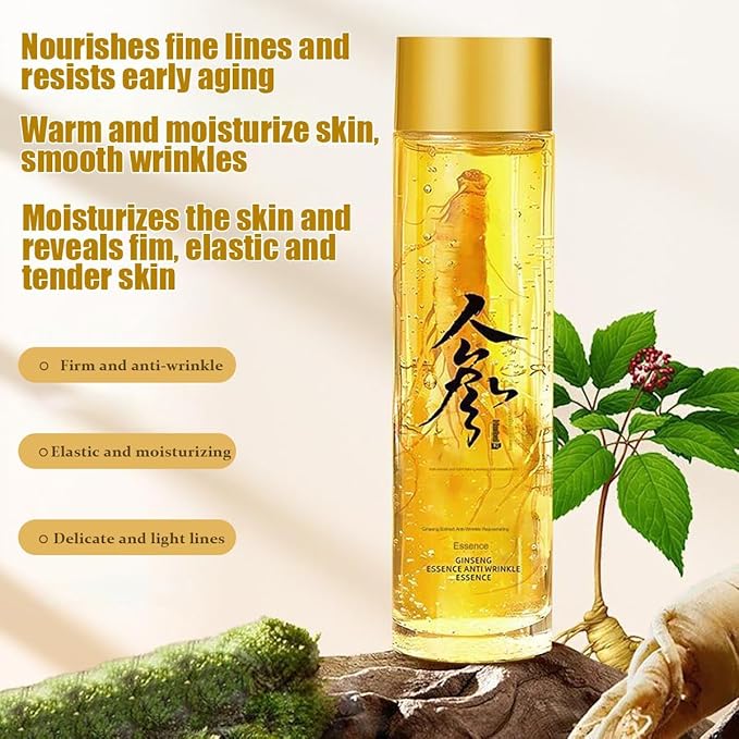 Ginseng Extract Liquid, Ginseng Extract Anti-Wrinkle Original Serum Oil, Korean Red Ginseng Essence for Anti Aging, Moisturizer, Fighting Collagen Loss, Reduces Wrinkles, Improves Sagging (2)-VivaGrace Women