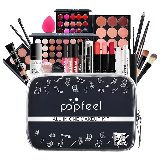 All-in-one Professional Makeup Set for Beginners, Cosmetic-Gift for Girl -Include Makeup Brush Set, Eyeshadow Palette, Powder puffs, Eyebrow Pencil, Mascara, Concealer, Lip Gloss Set -003-VivaGrace Women