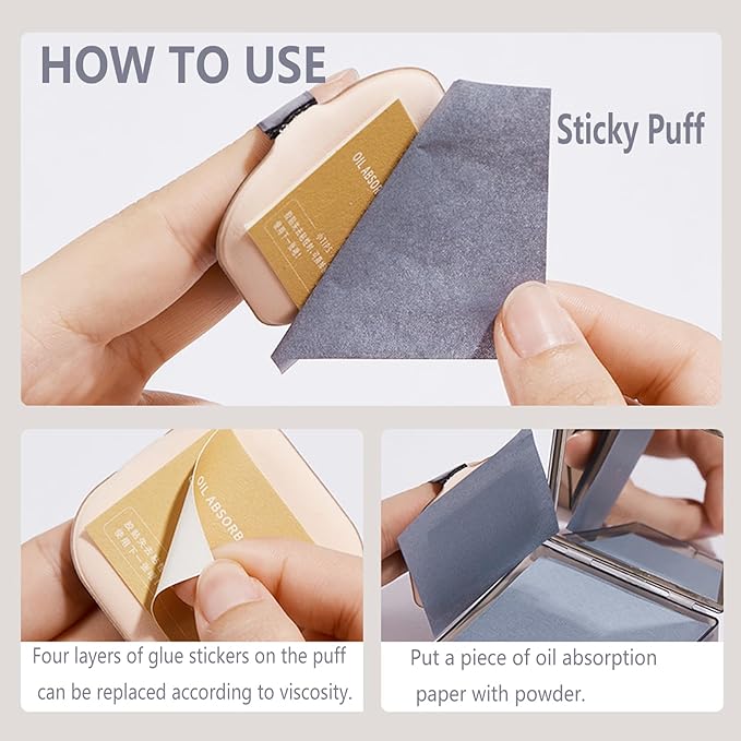 Natural Bamboo Charcoal Facial Oil Blotting Paper,100pcs Oil Blotting Sheets with Portable Mirror & Makeup Puff for Oily Face Skin,Oil Control Film Easy Take Out Handy Friendly Oil Absorbing Tissues-VivaGrace Women